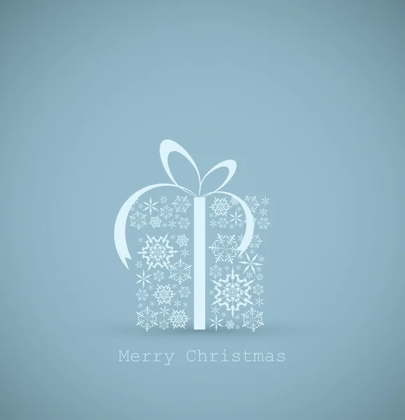 Coffret cadeau de Noël en flocons de neige — Image vectorielle