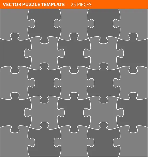 Puzzle vectoriel complet, gabarit de puzzle — Image vectorielle