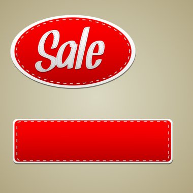 Vector Red sale stitched label clipart