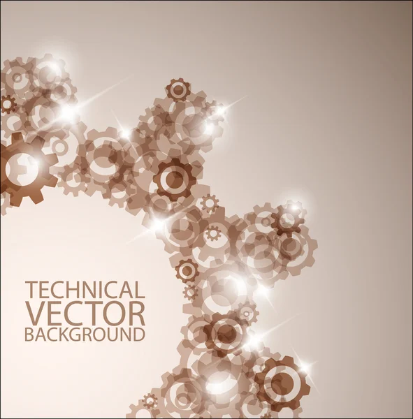 Vektor technischer Hintergrund aus Zahnrädern — Stockvektor