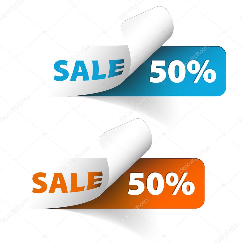 Vector Blue and orange sale coupons