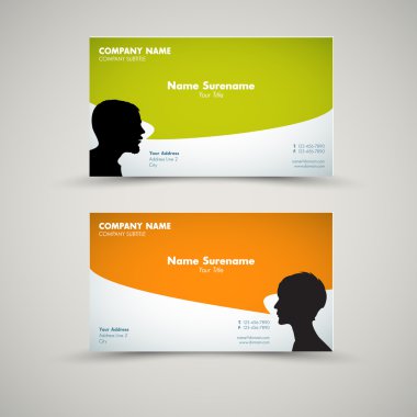 Vector Set of modern business card templates clipart