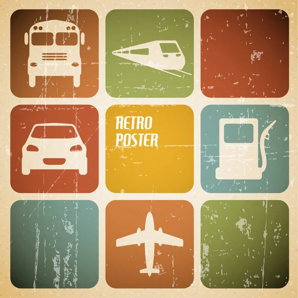 Vektor vintage transport (trafik) affisch — Stock vektor