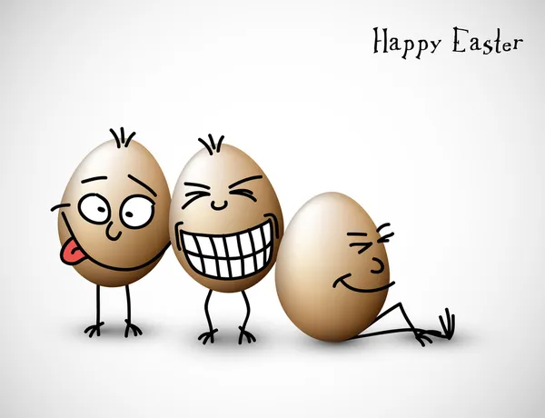 Vtipná velikonoční vejce — Stockový vektor