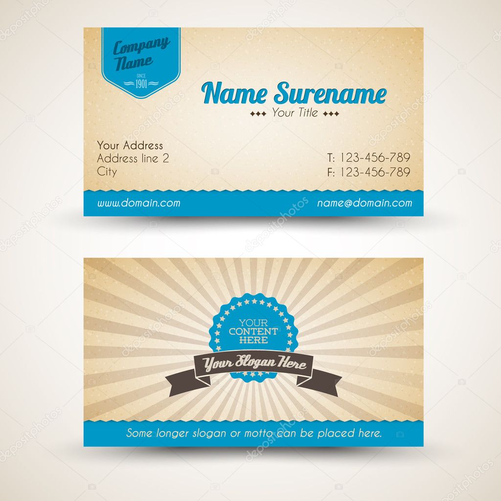 Vector old style retro vintage business card