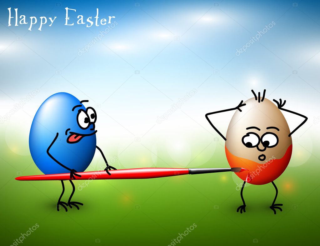 Vector Funny easter eggs - Happy Easter Card