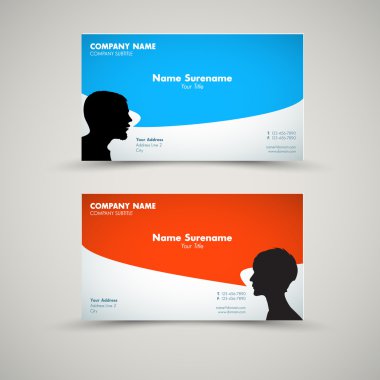 Vector Set of modern business card templates clipart