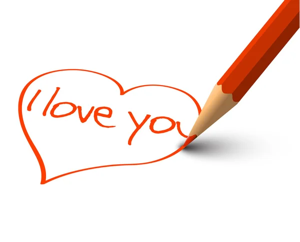 Coeur rouge - Vector I Love You Card — Image vectorielle