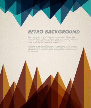 Vector grunge retro background - template with place for your text clipart