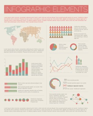 Big Retro Vector set of retro Infographic elements clipart