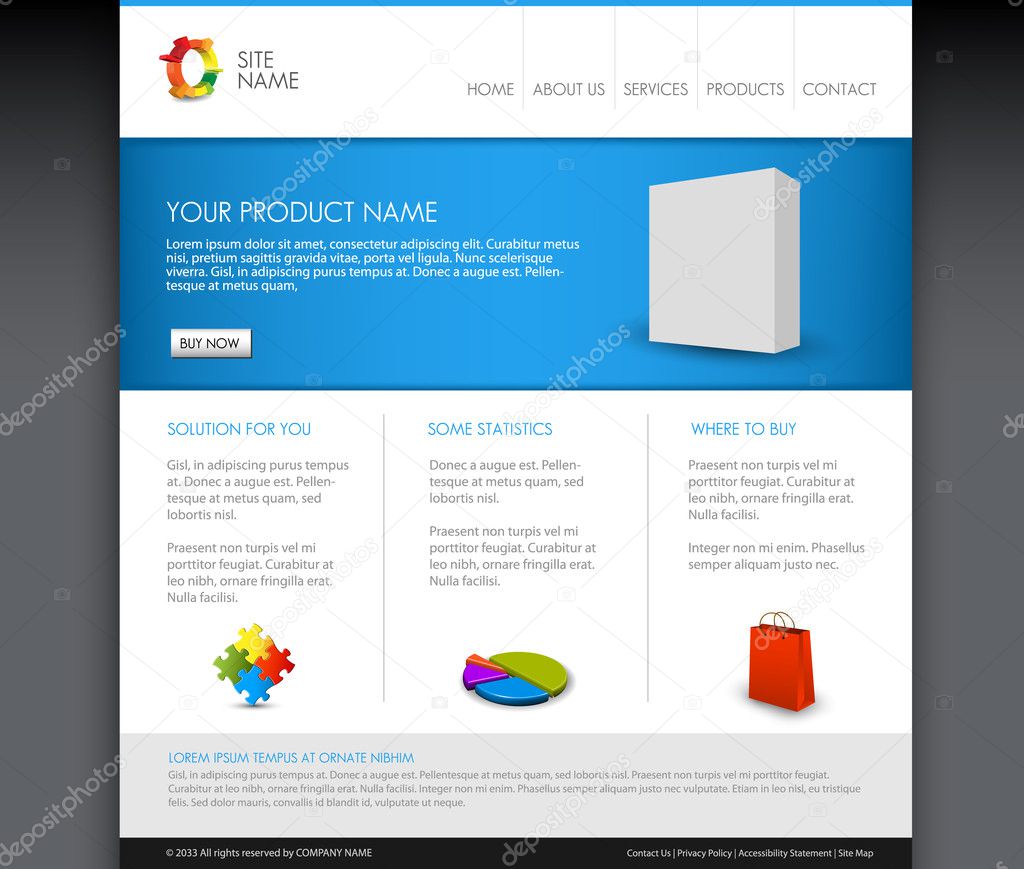 Vector Modern product homepage template