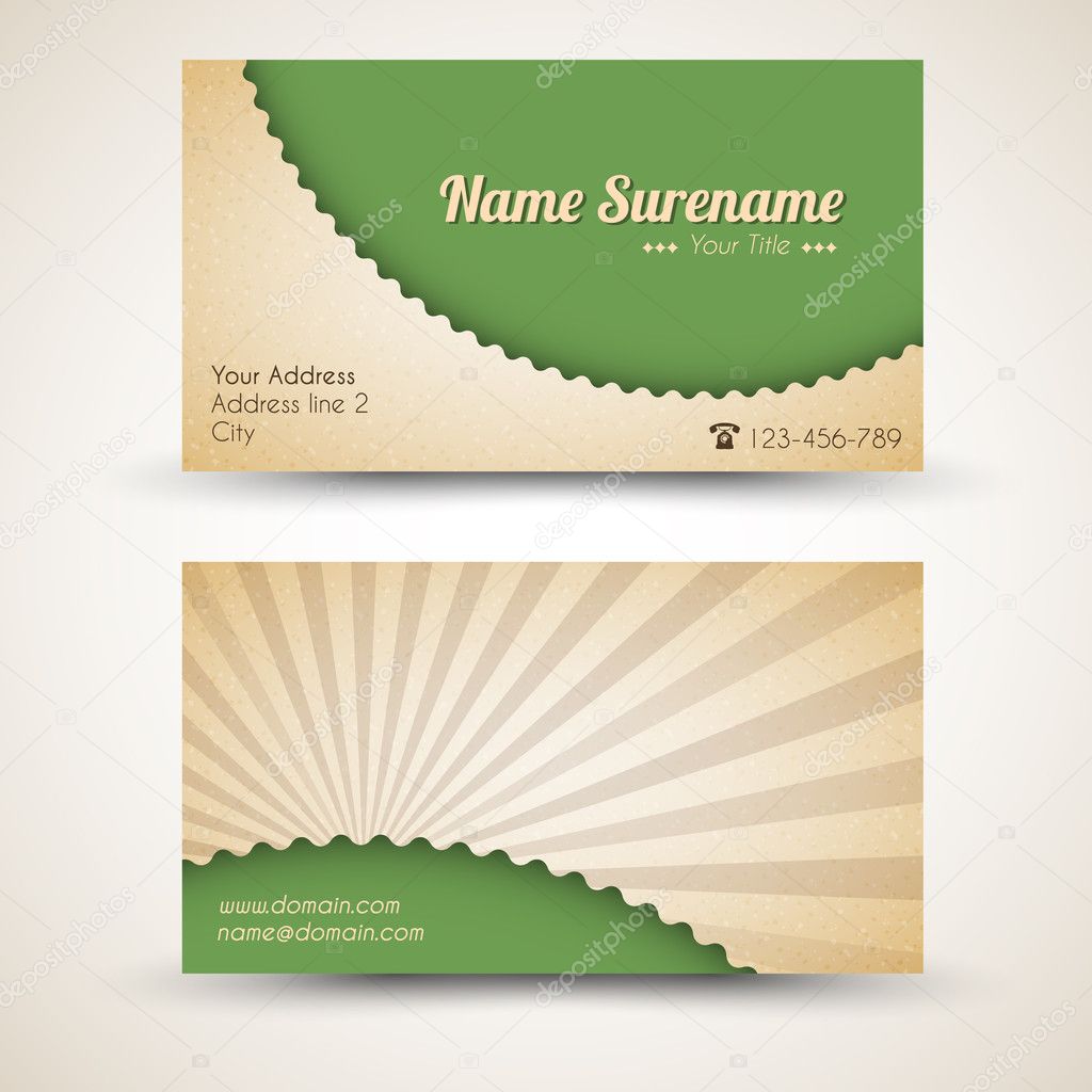 Vector old-style retro vintage business card