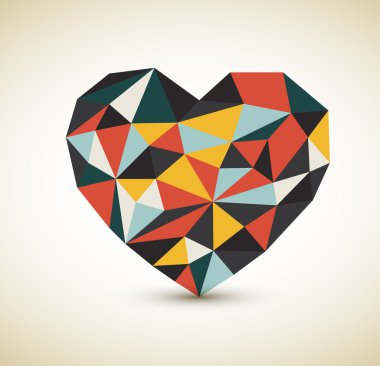 Vector retro heart clipart