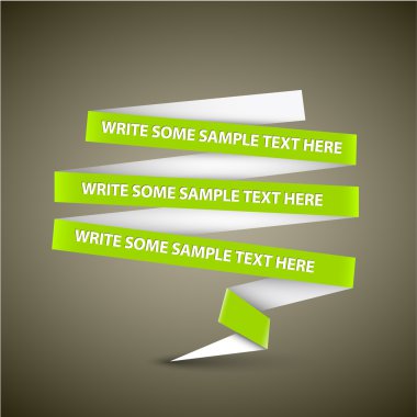 Vector Green speech bubble made from paper stripe clipart