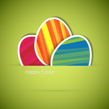 Vector green Paper easter egg card clipart