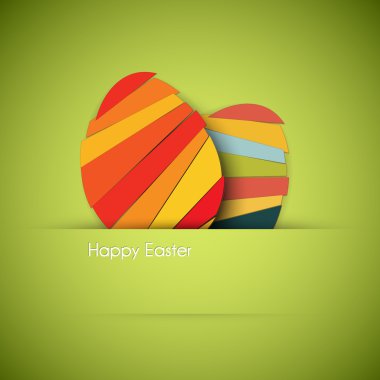 Vector green Paper easter egg card clipart