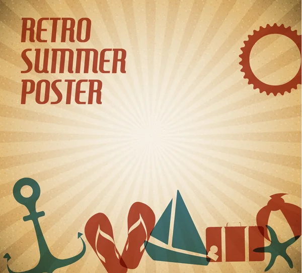 Векторный летний плакат — стоковый вектор