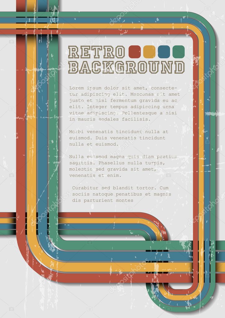 Vector retro background - template with stripes