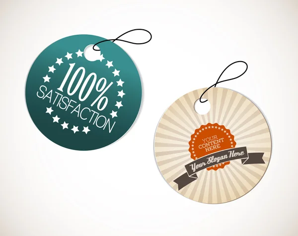 Oude ronde retro vintage grunge tags — Stockvector