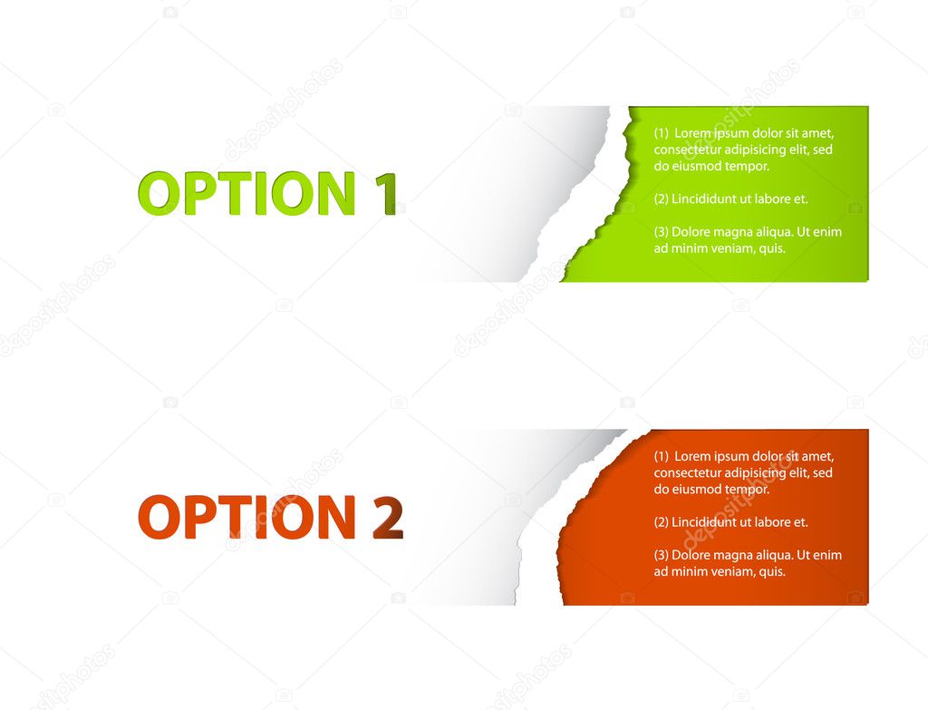 Set of Vector torn off Sample option stickers