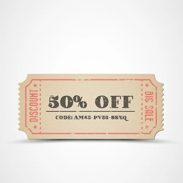 Vector vintage sale coupon — Stock Vector