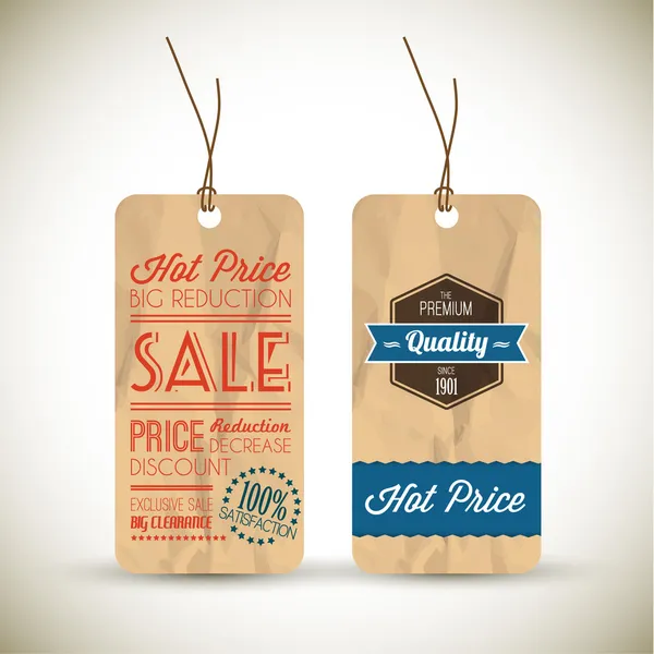 Oude retro vintage grunge tags — Stockvector