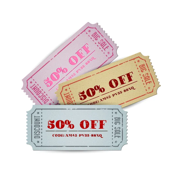 Vettoriale vintage vendita coupon — Vettoriale Stock