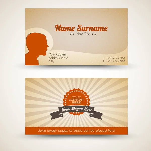 Vector old-style retro vintage business card — Stock Vector