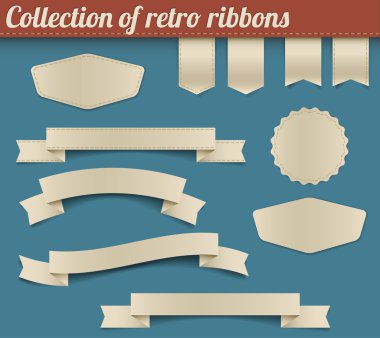 Collection of vector retro ribbons and tags clipart