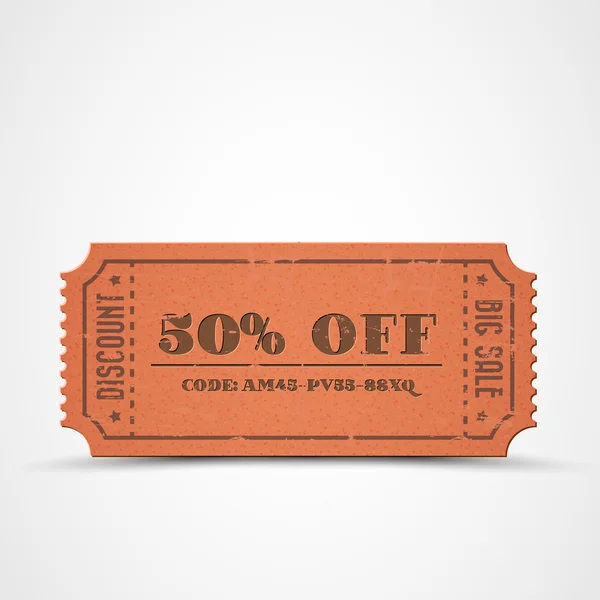 Vector orange vintage coupon de vente — Image vectorielle