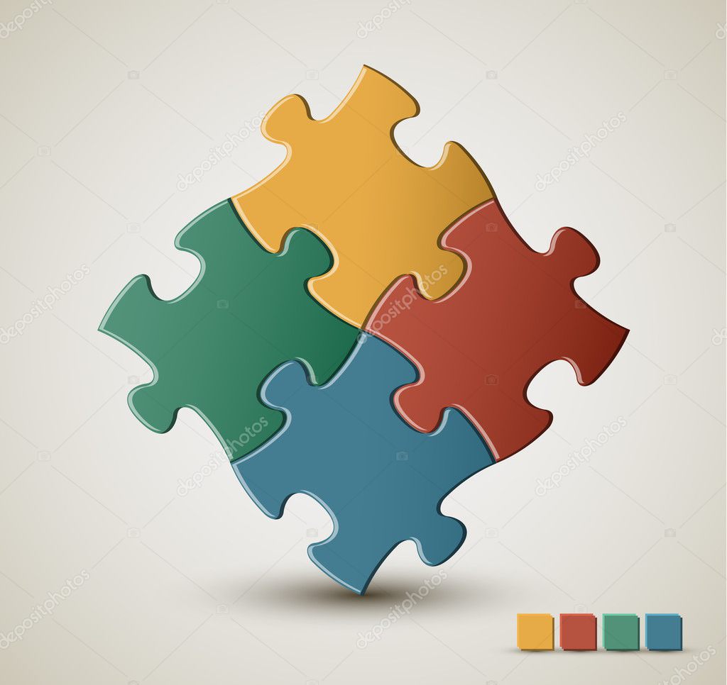 Vector puzzle, solution background