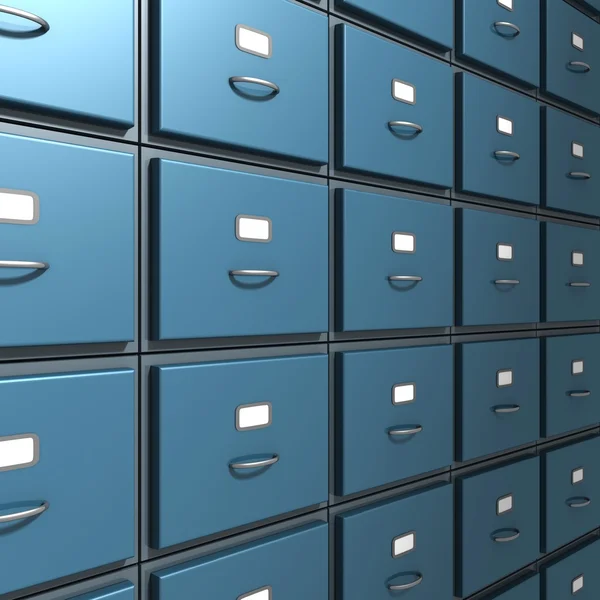 Armario de oficina de archivo de negocios clásico azul en la luz — Foto de Stock