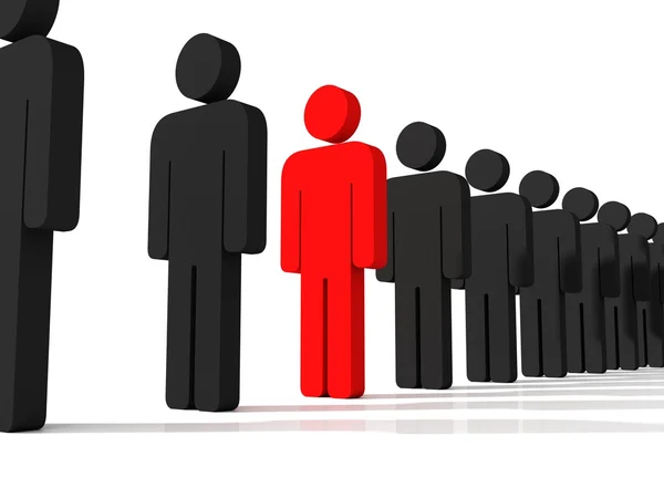 Success or leadership concept with red unique man figure — Stock Photo, Image