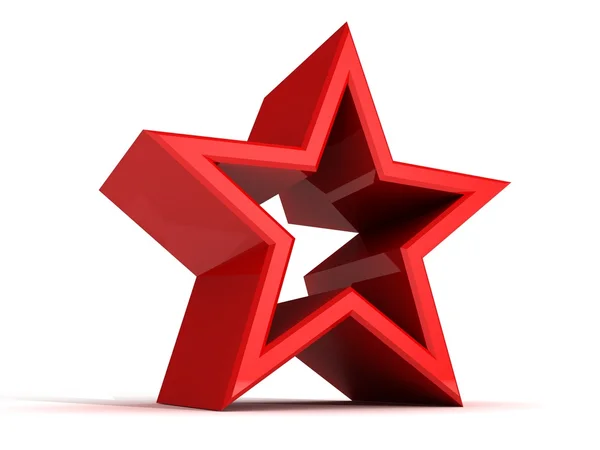 Perfect abstract red star on white background — Stock Photo, Image