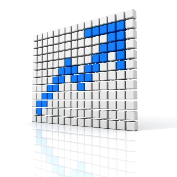 Blauwe groei van witte kubussen pijl-omhoog — Stockfoto