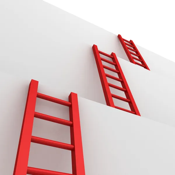 Ladders of success business teamwork — Stock Photo, Image