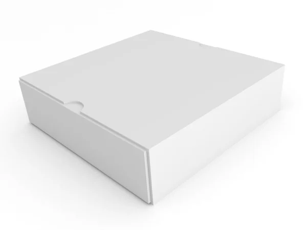 Caixa branca vazia em branco no fundo branco — Fotografia de Stock