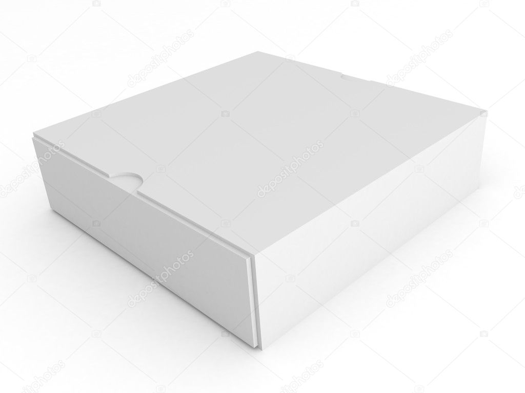 Blank empty white box on white background