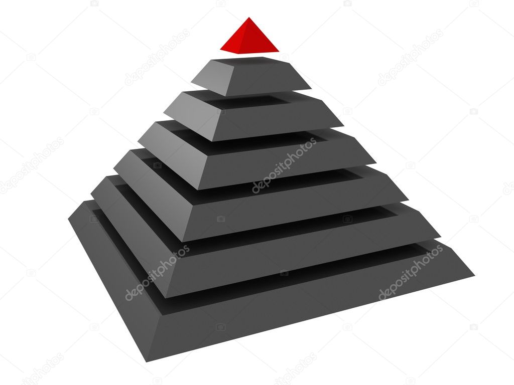 Pyramid, hierarchy leader abstract 3d concept