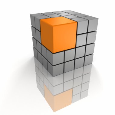 Different orange big unique leader cube clipart