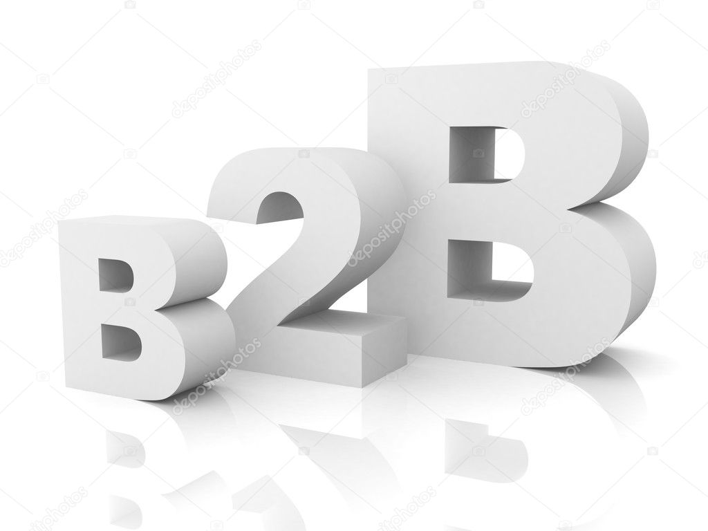 Business to business b2b white text concept