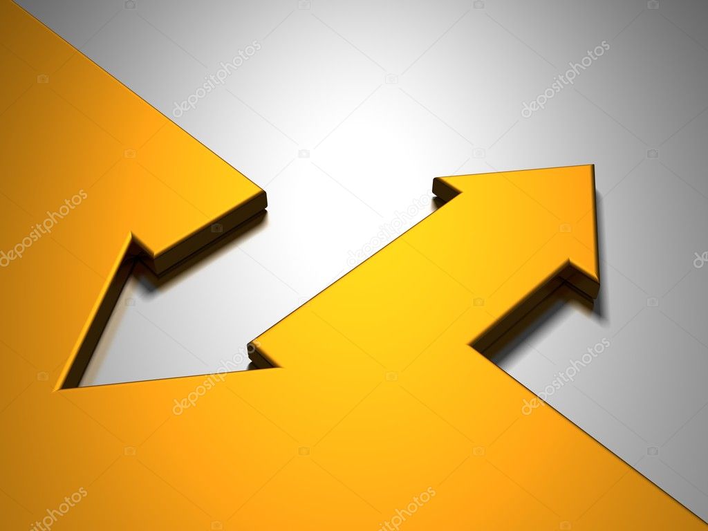 Golden abstract business arrow concept