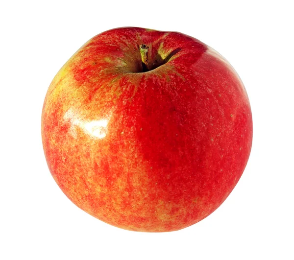 Свежее спелое красное яблоко на белом фоне — стоковое фото