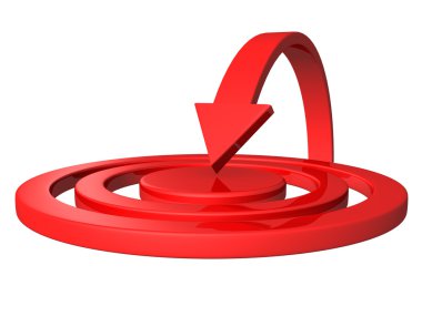 Red target and success arrow on a white background clipart