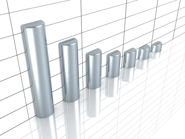Gráfico de crescimento de negócios com barras de prata — Fotografia de Stock