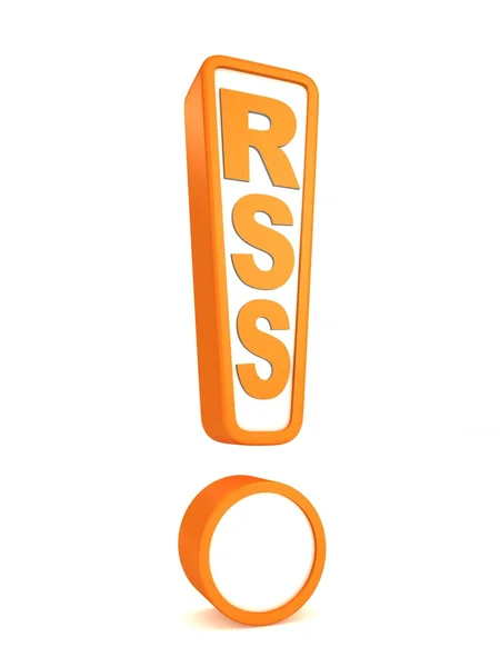 Conceito laranja RSS ponto de exclamação — Fotografia de Stock