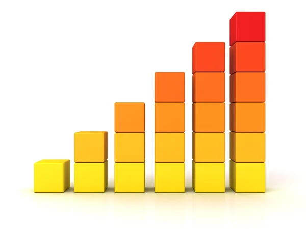 Gráfico de barras de negocio de éxito naranja crecer —  Fotos de Stock