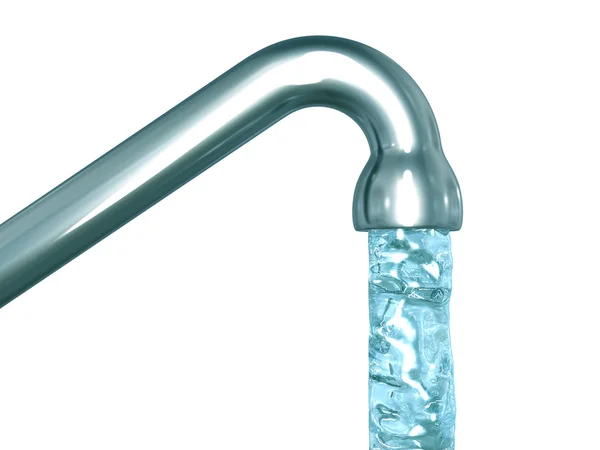 stock image Blue crystal water flow out of a tap