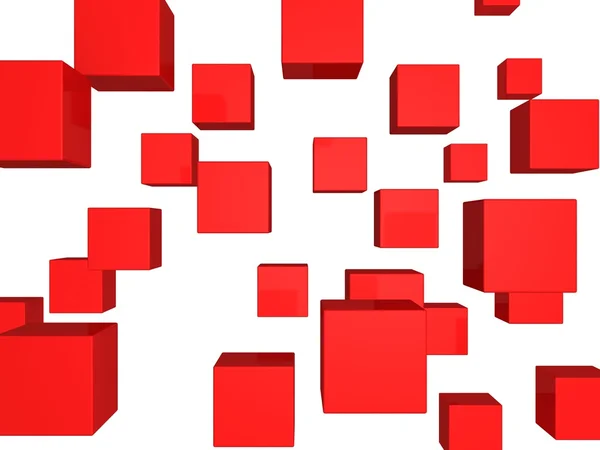 抽象的な赤キューブ スタイリッシュな背景 — ストック写真