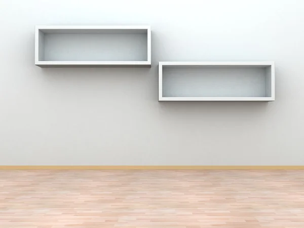 Estantes de livros na parede. interior moderno — Fotografia de Stock